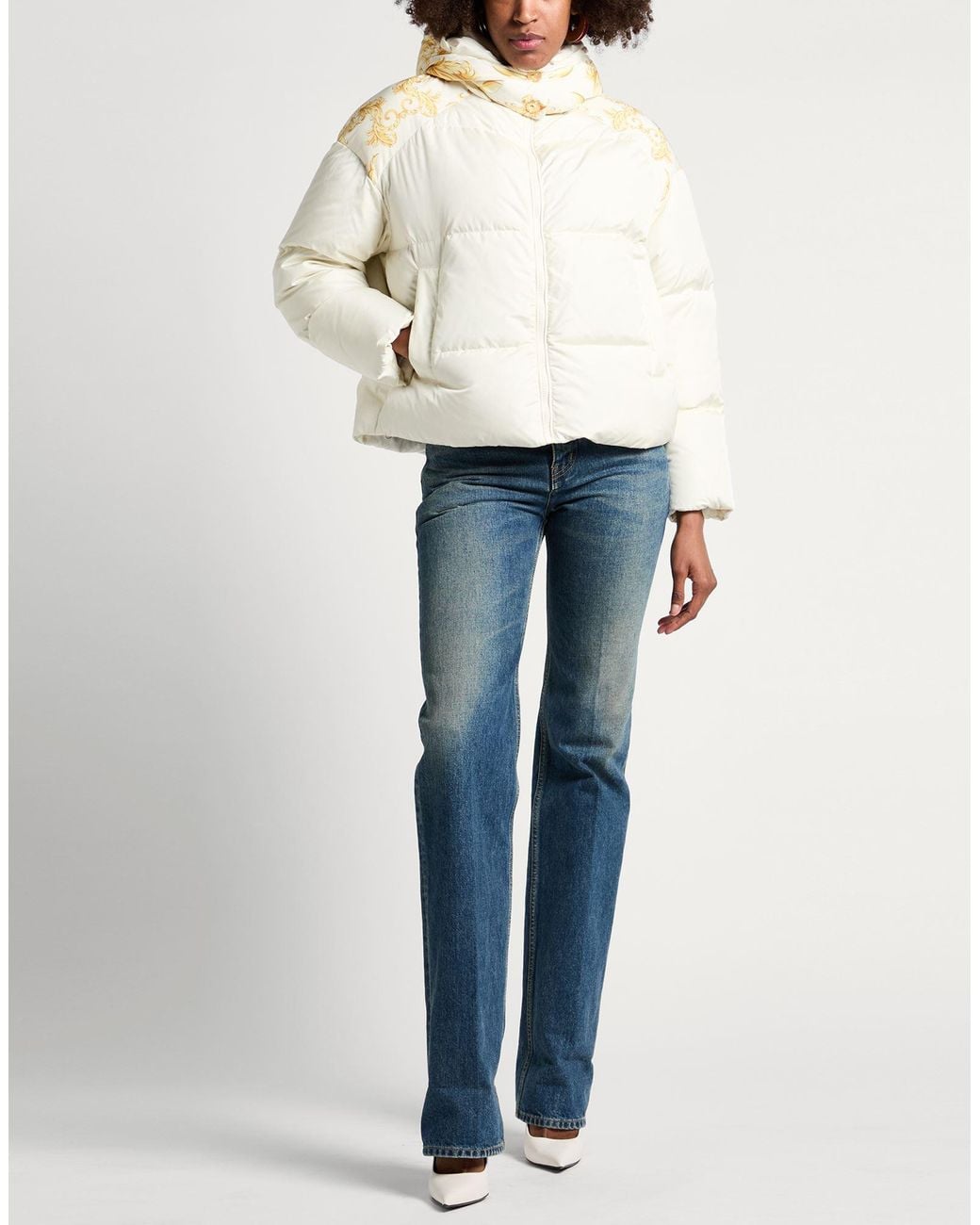 Versace Natural Ivory Puffer Polyamide