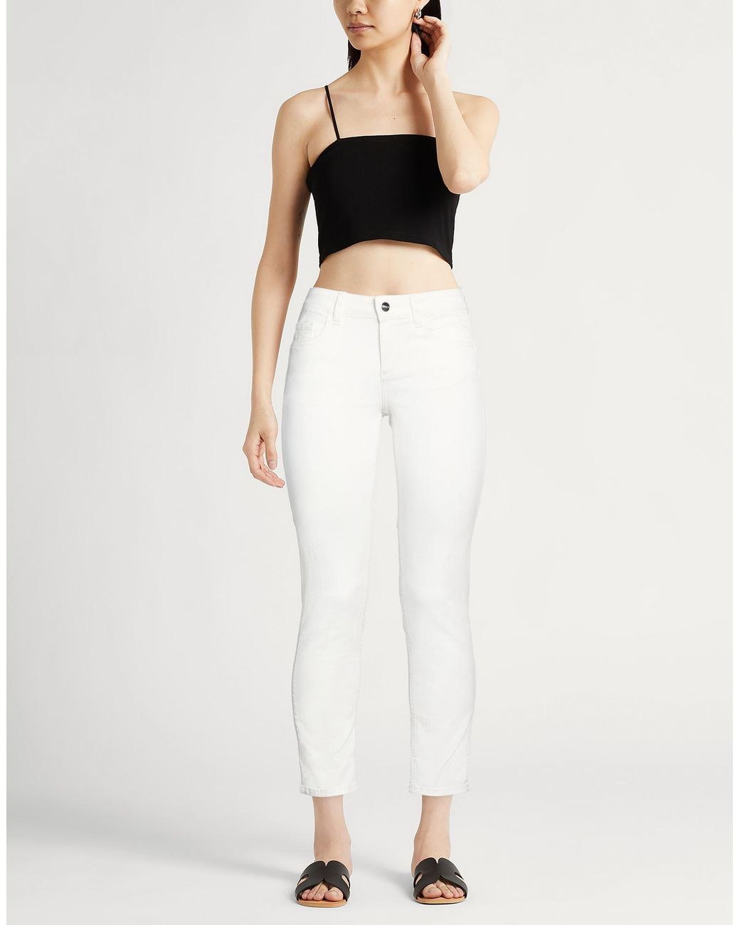 Liu Jo White Jeans Cotton, Elastomultiester, Elastane