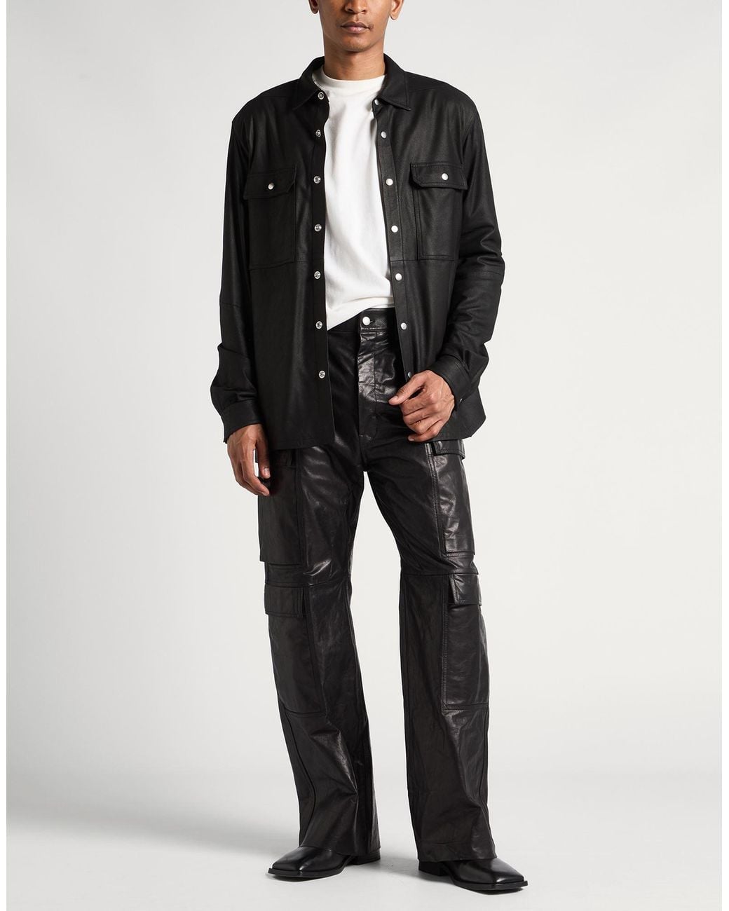 Rick Owens Black Pants Calfskin for men