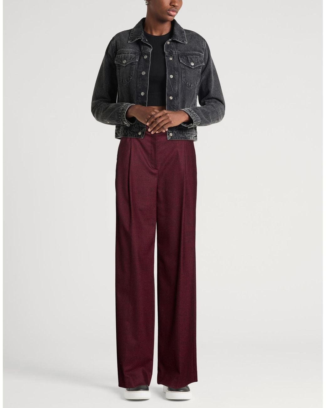Pinko Purple Pants Polyester, Acrylic, Wool, Viscose, Elastane