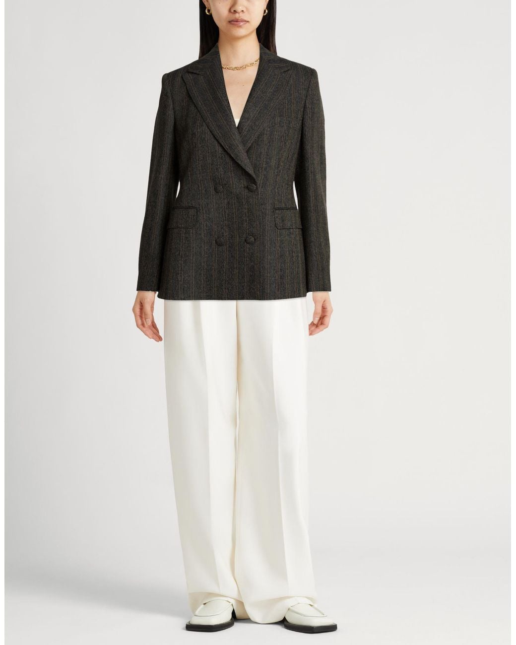 The Gigi Black Dark Blazer Wool, Viscose, Cotton