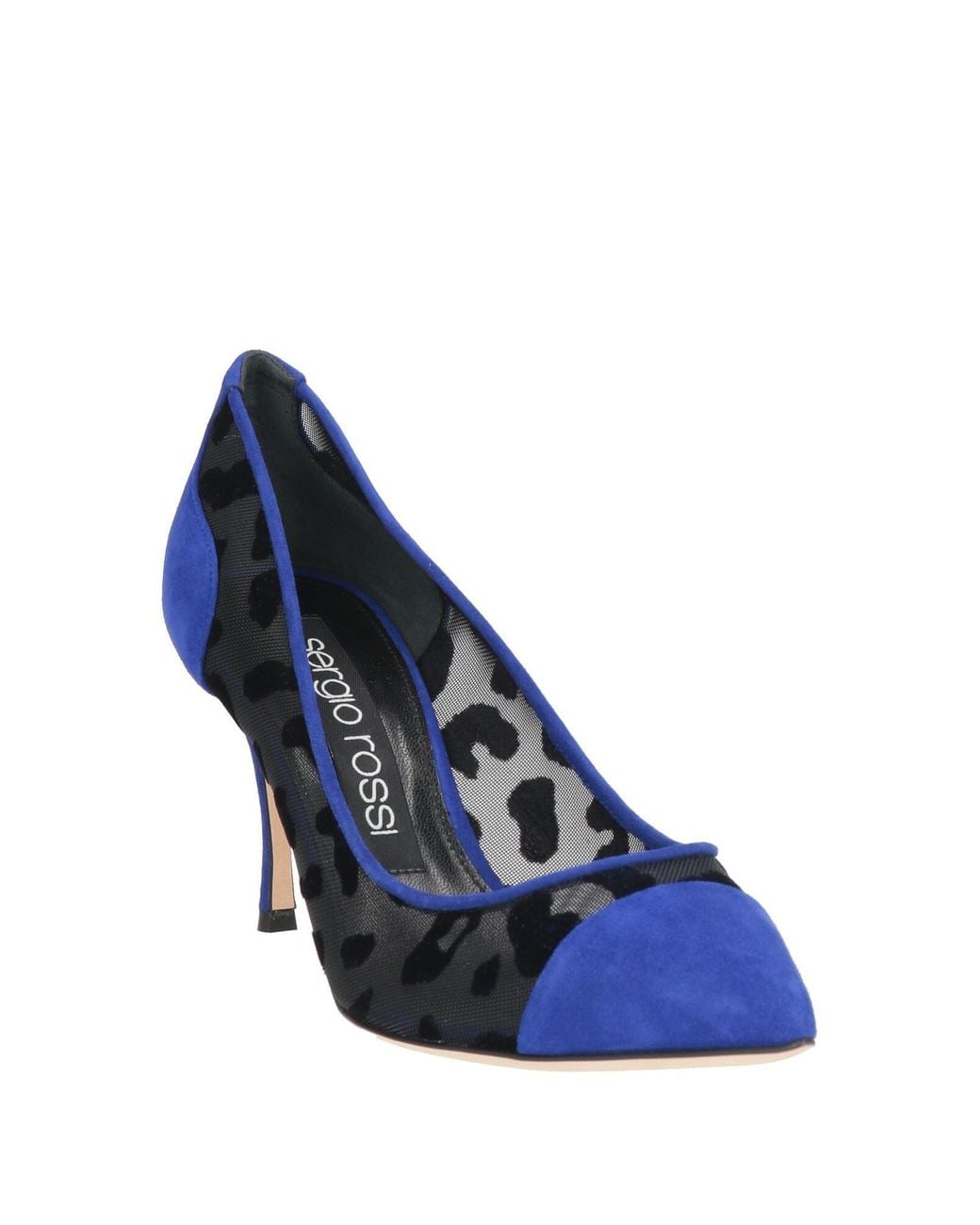 Sergio Rossi Blue Bright Pumps Leather, Textile Fibers