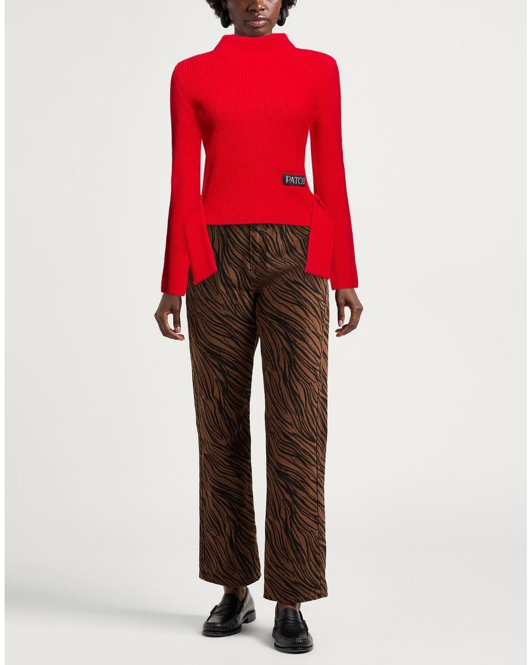 Patou Red Turtleneck Merino Wool, Cashmere