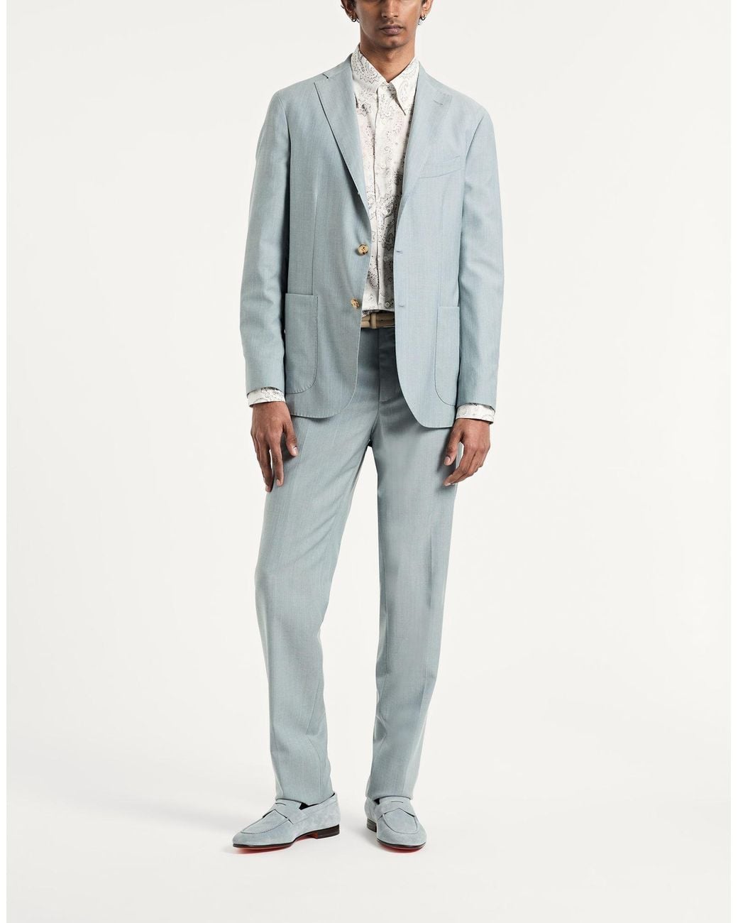 Boglioli Blue Light Blazer Virgin Wool, Lyocell, Elastane for men
