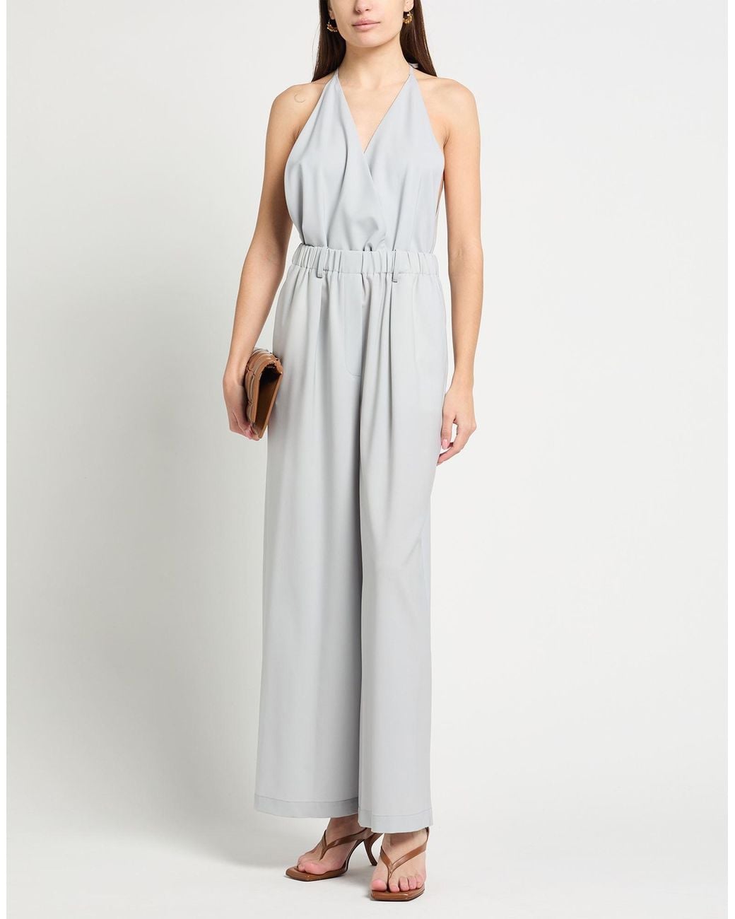 Alysi White Jumpsuit Virgin Wool, Elastane