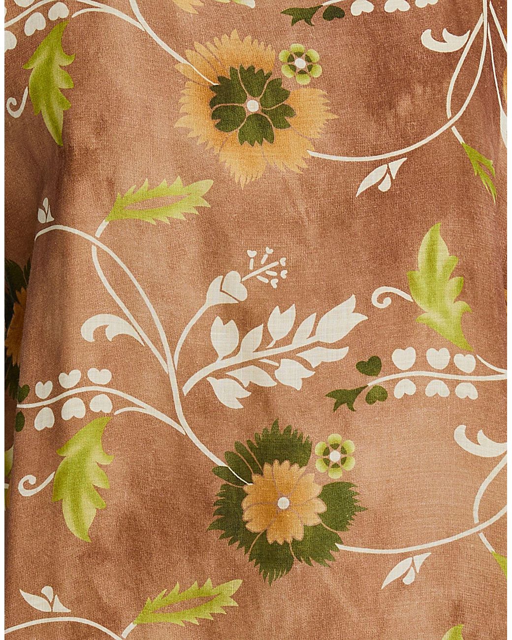 WU'SIDE Brown Top Ramie