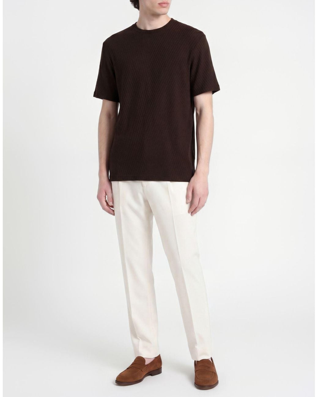 Giorgio Armani Black T-Shirt Viscose, Cashmere, Elastane for men