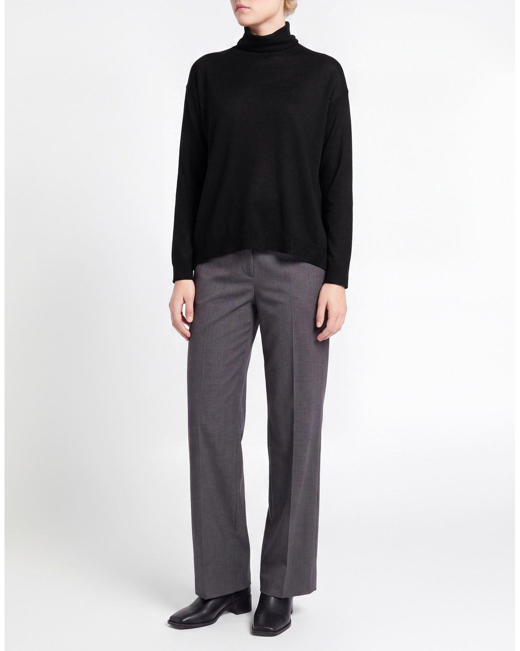 Aragona Black Turtleneck Merino Wool