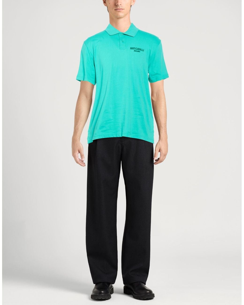 Just Cavalli Blue Polo Shirt for men