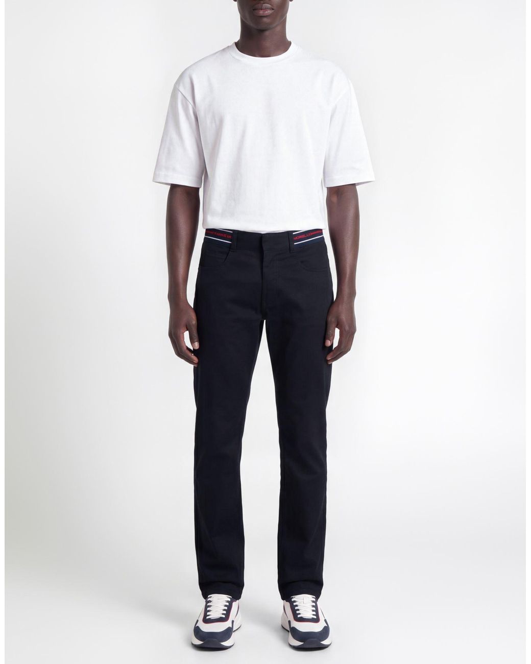 Frankie Morello Blue Midnight Pants Cotton, Elastane for men