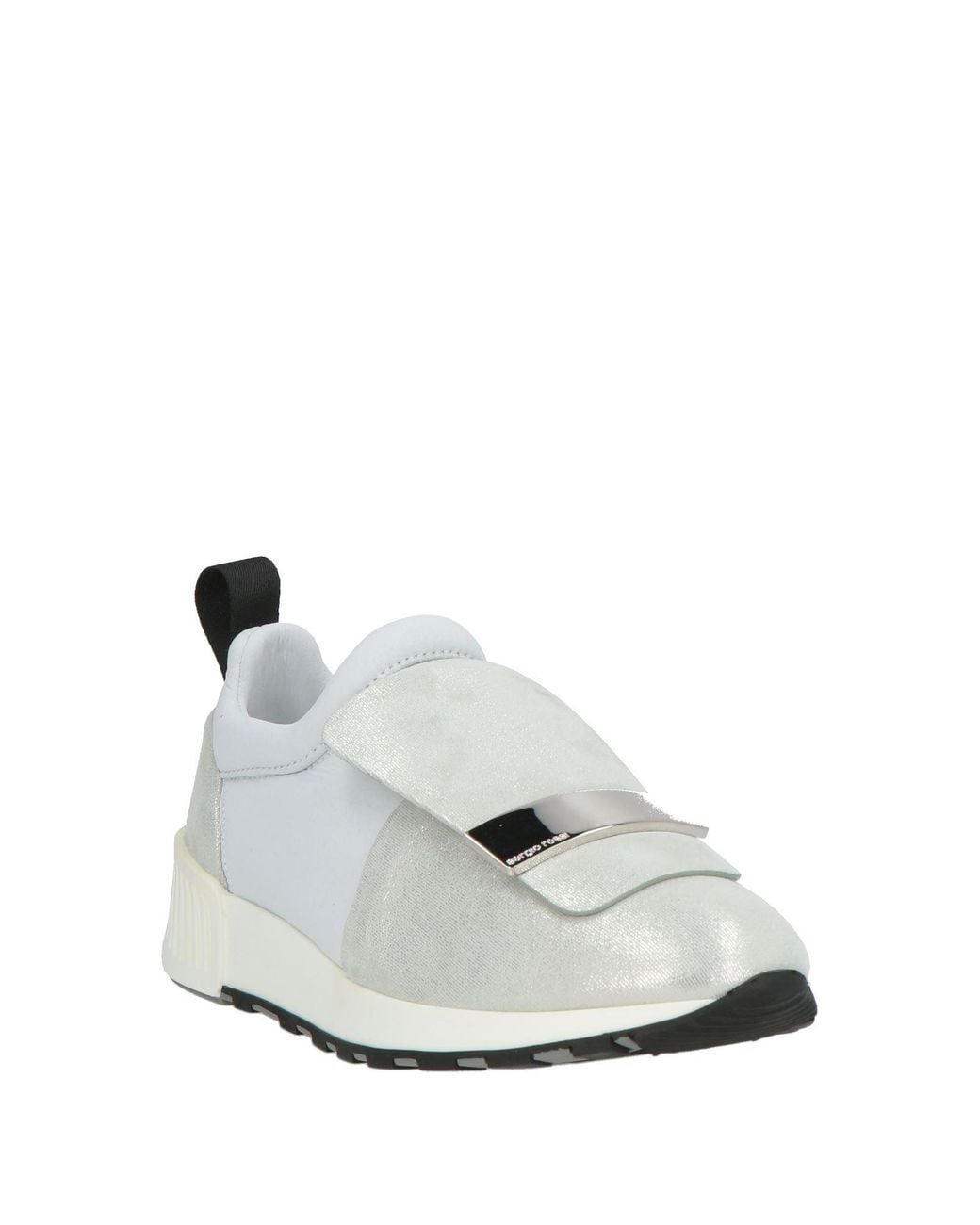 Sergio Rossi White Sneakers Leather, Textile Fibers