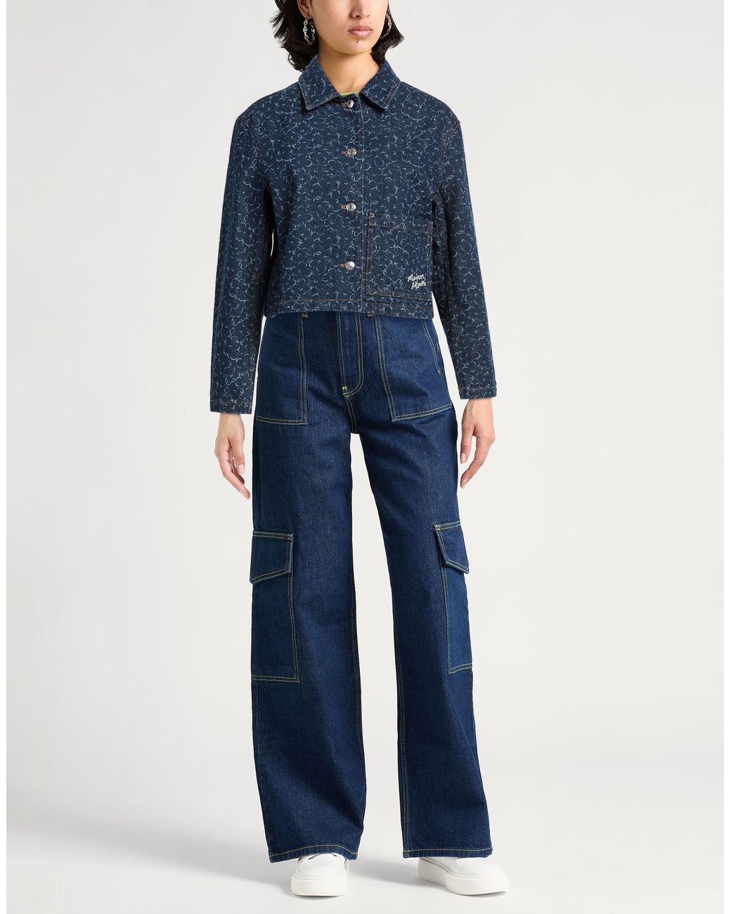 Maison Kitsuné Blue Denim Outerwear Cotton