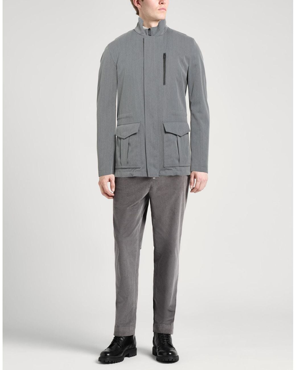Herno Gray Jacket Virgin Wool, Polyamide for men