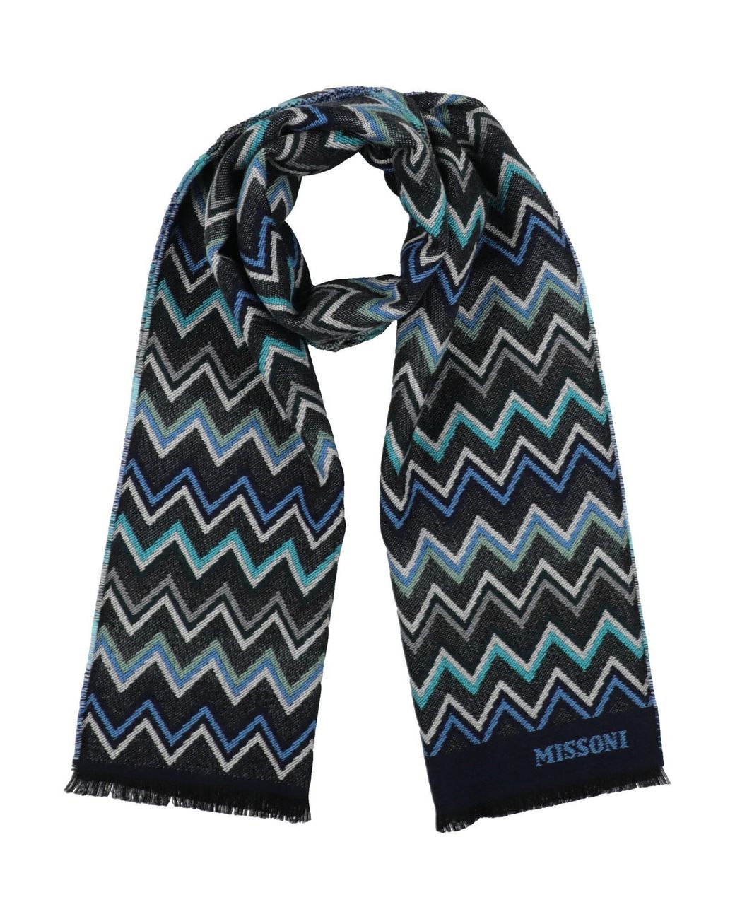 Missoni Blue Scarf Wool for men