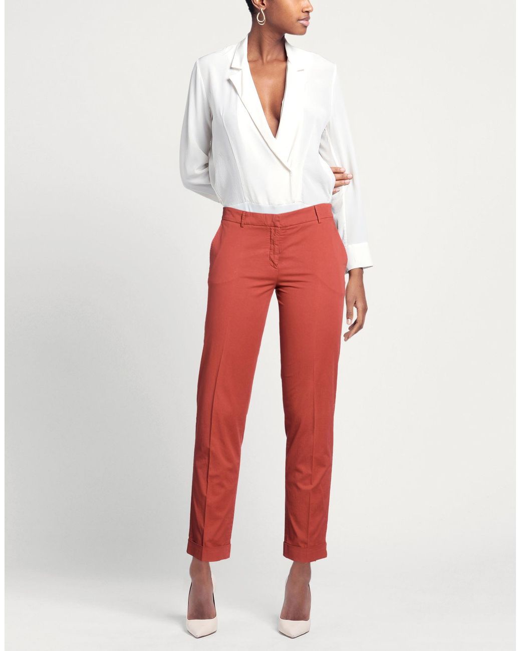 Antonelli Red Pants Cotton, Elastane