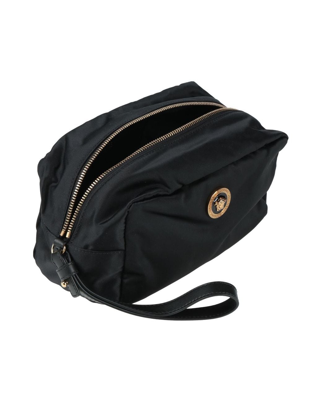 Versace Black Beauty Case Polyamide, Calfskin