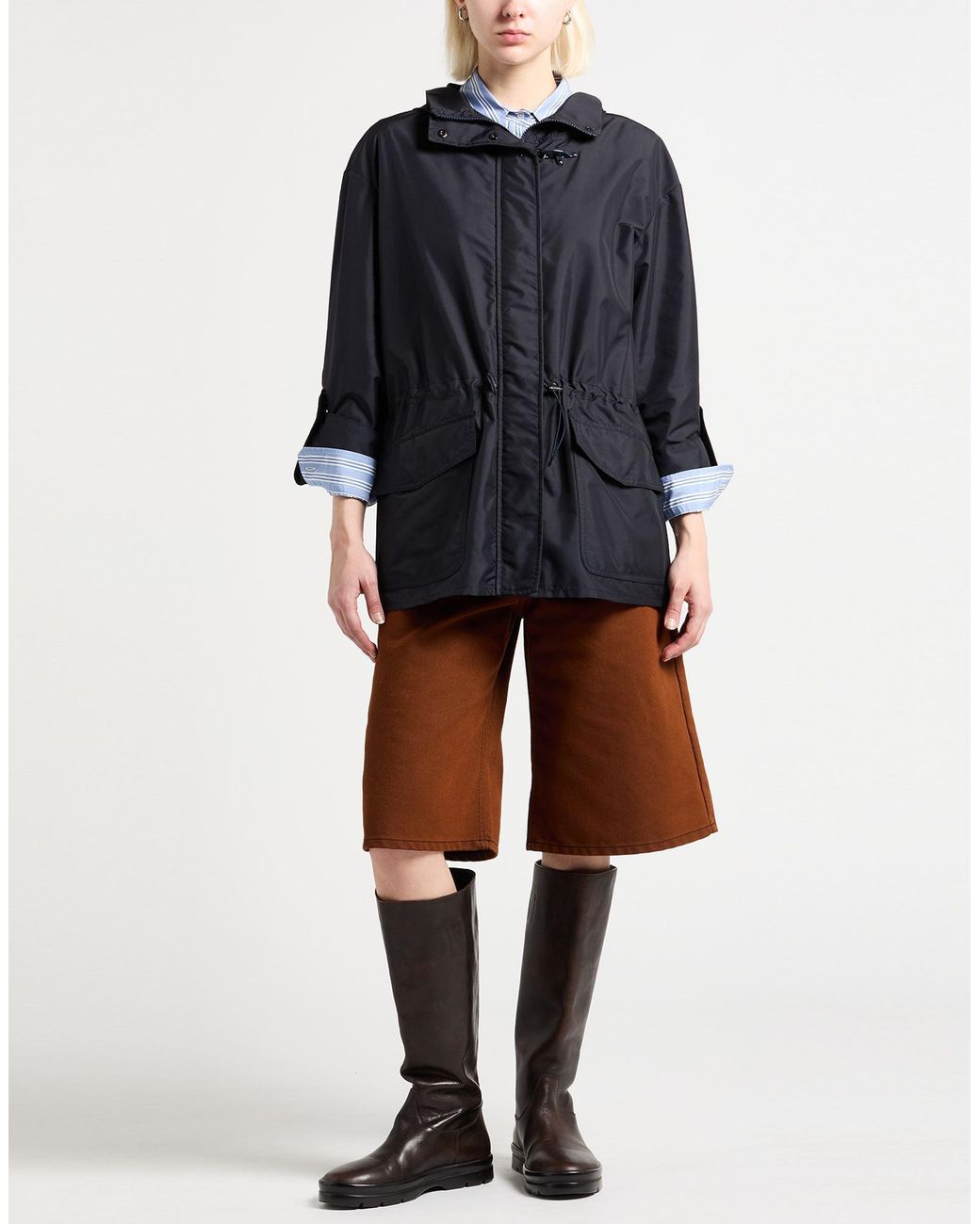 Fay Black Overcoat & Trench Coat
