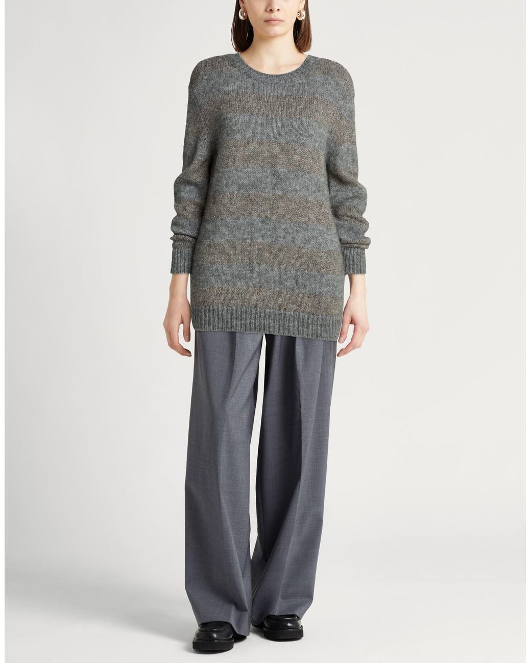 Herno Gray Sweater Polyamide, Alpaca Wool, Polyester, Metal Fiber