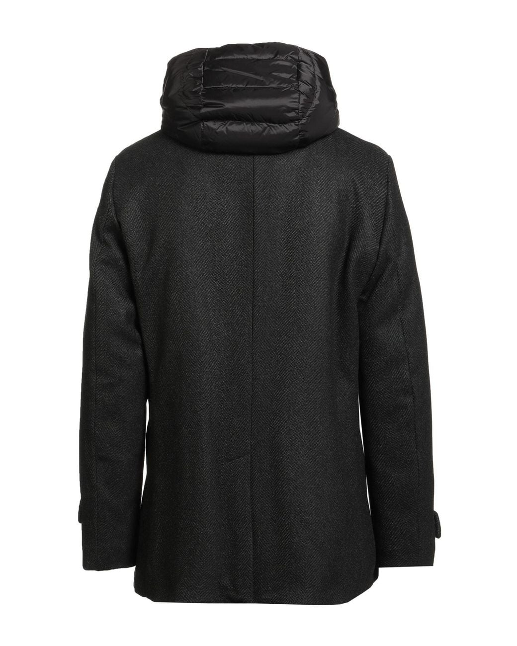 Moorer Black Dark Coat Virgin Wool, Wool, Acrylic, Elastane for men