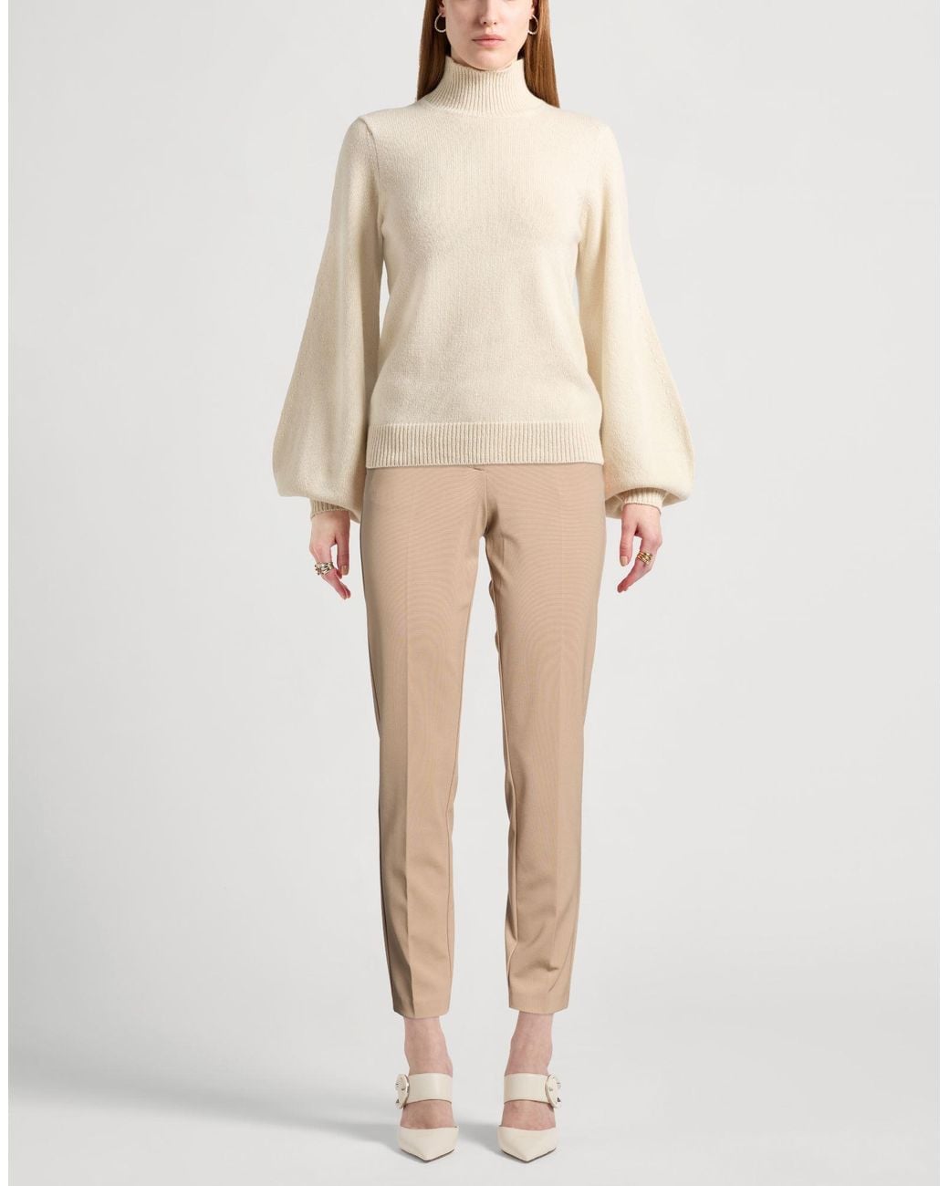 Liviana Conti Natural Pants Cotton, Polyamide, Elastane