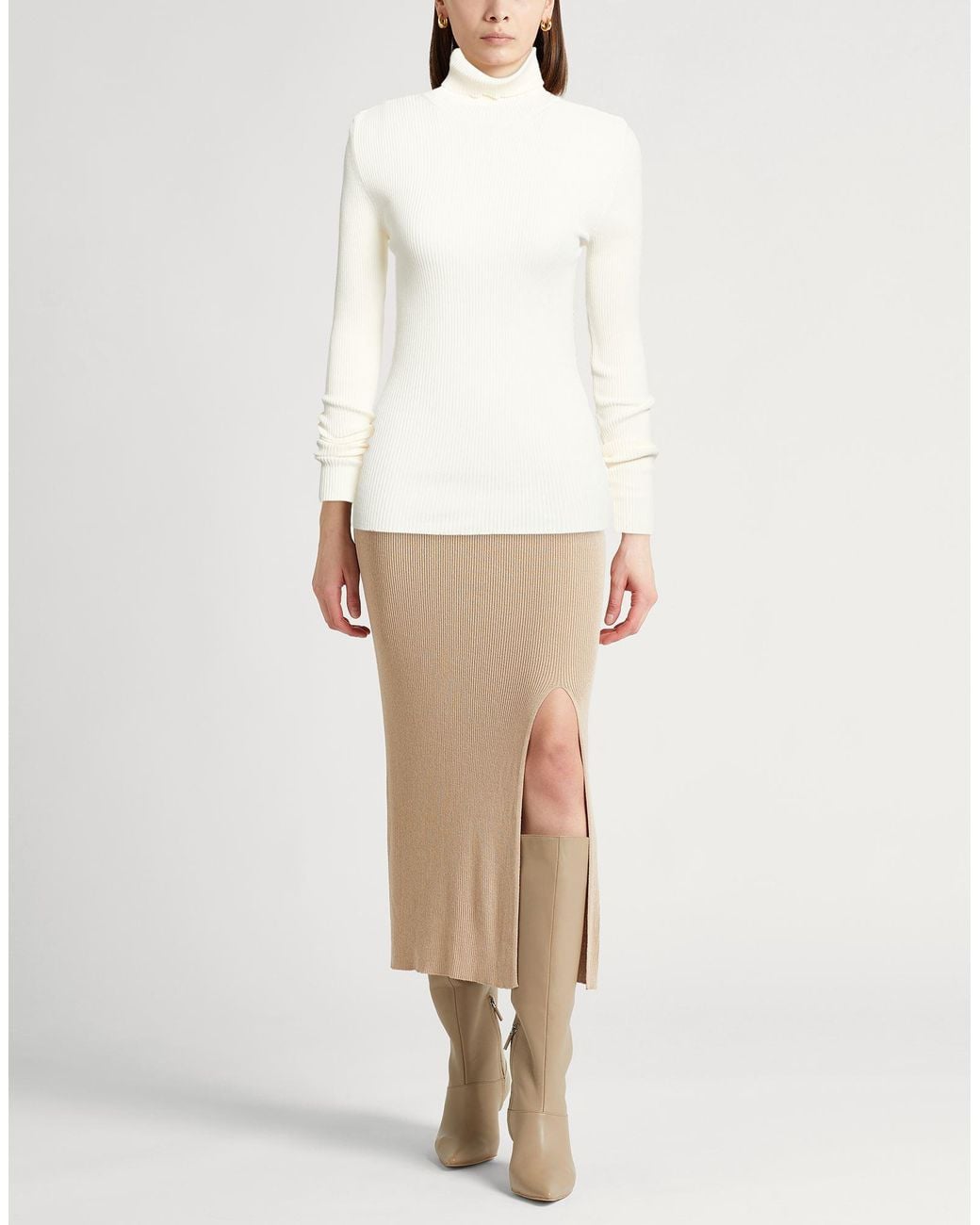 Wardrobe NYC White Turtleneck Viscose, Polyester