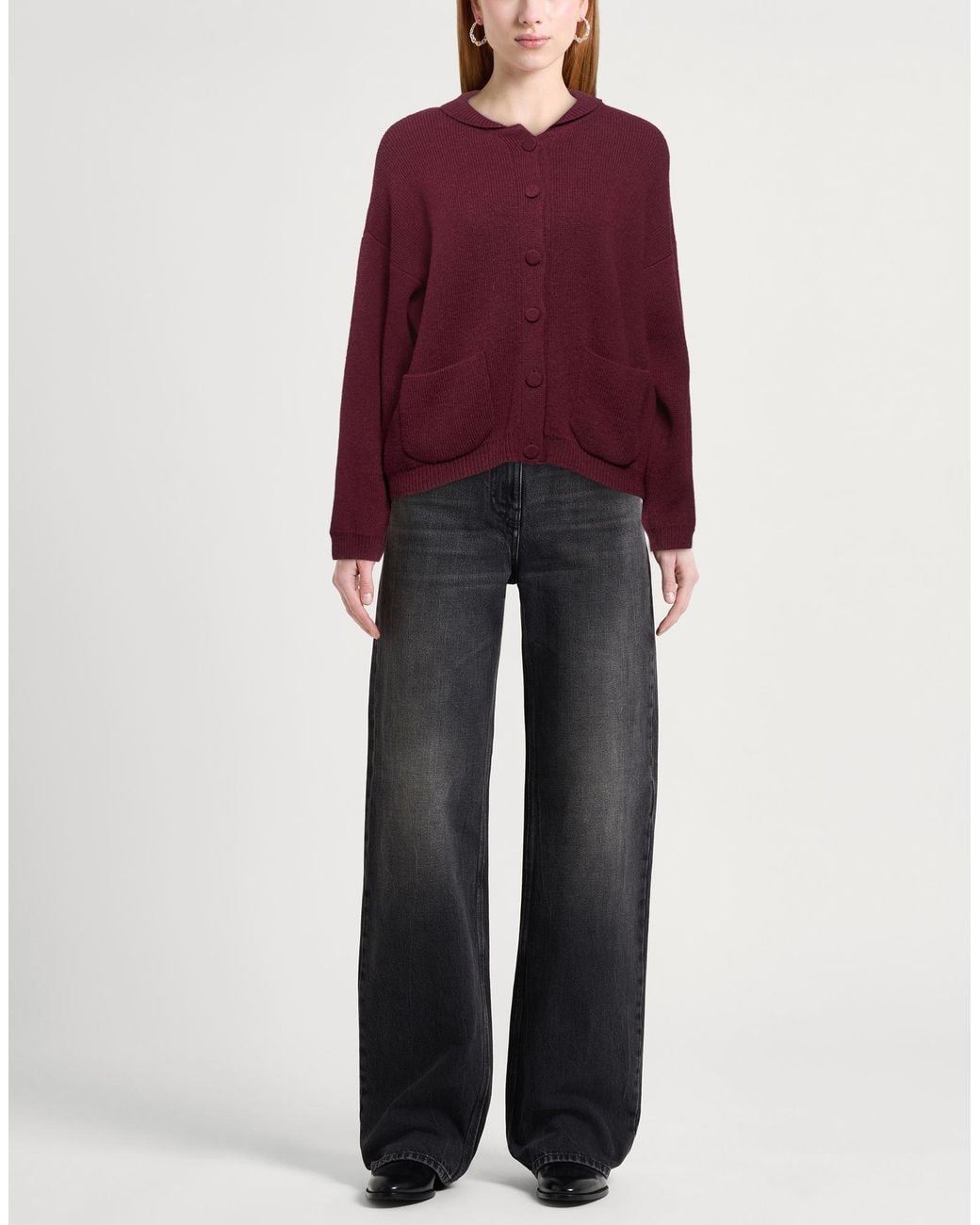 ViCOLO Red Cardigan Viscose, Polyamide, Wool, Cashmere