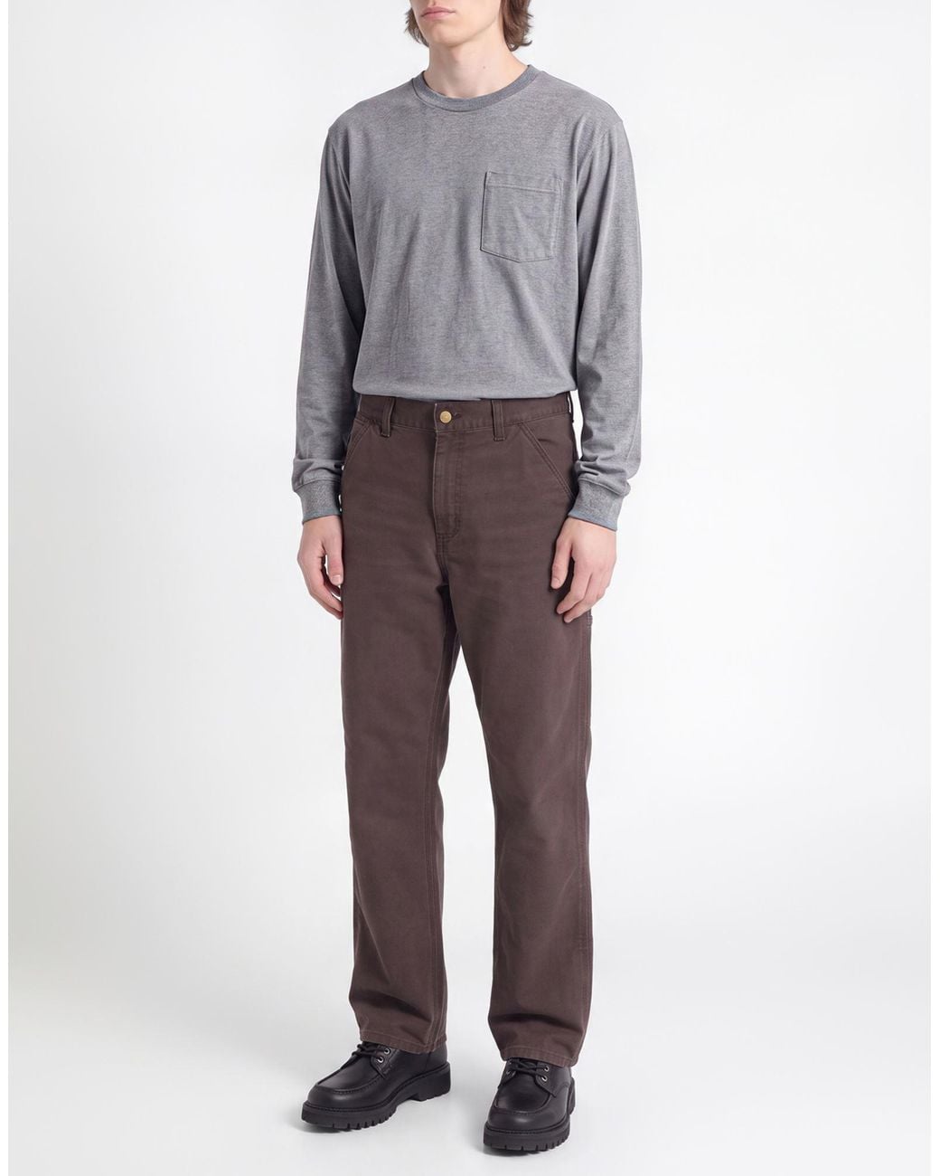 Carhartt Brown Dark Pants Organic Cotton for men