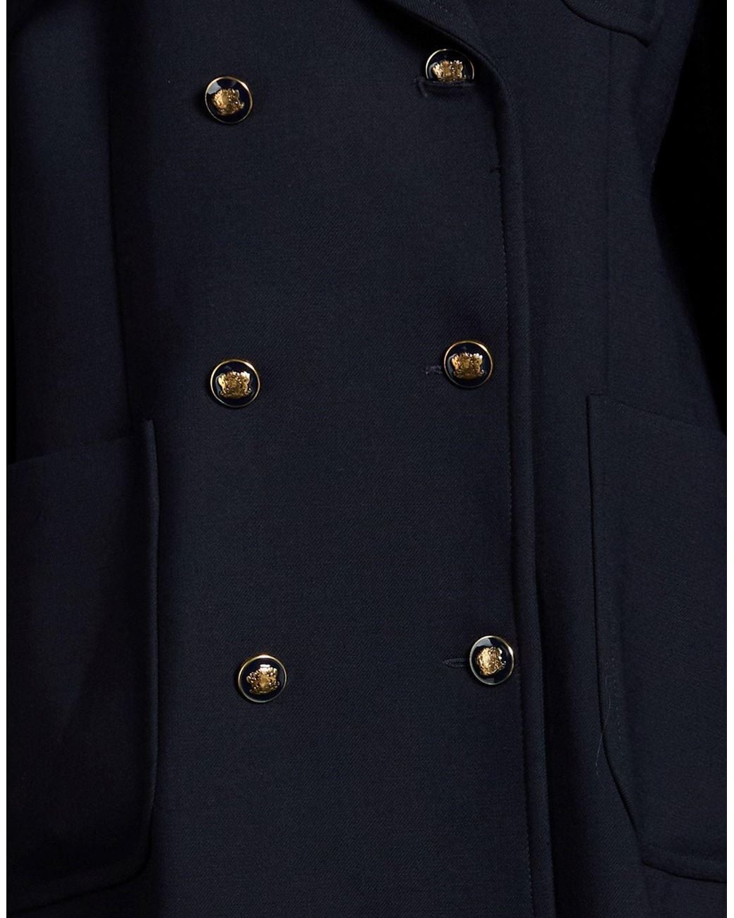 Sandro Blue Midnight Coat Polyester, Virgin Wool, Elastane