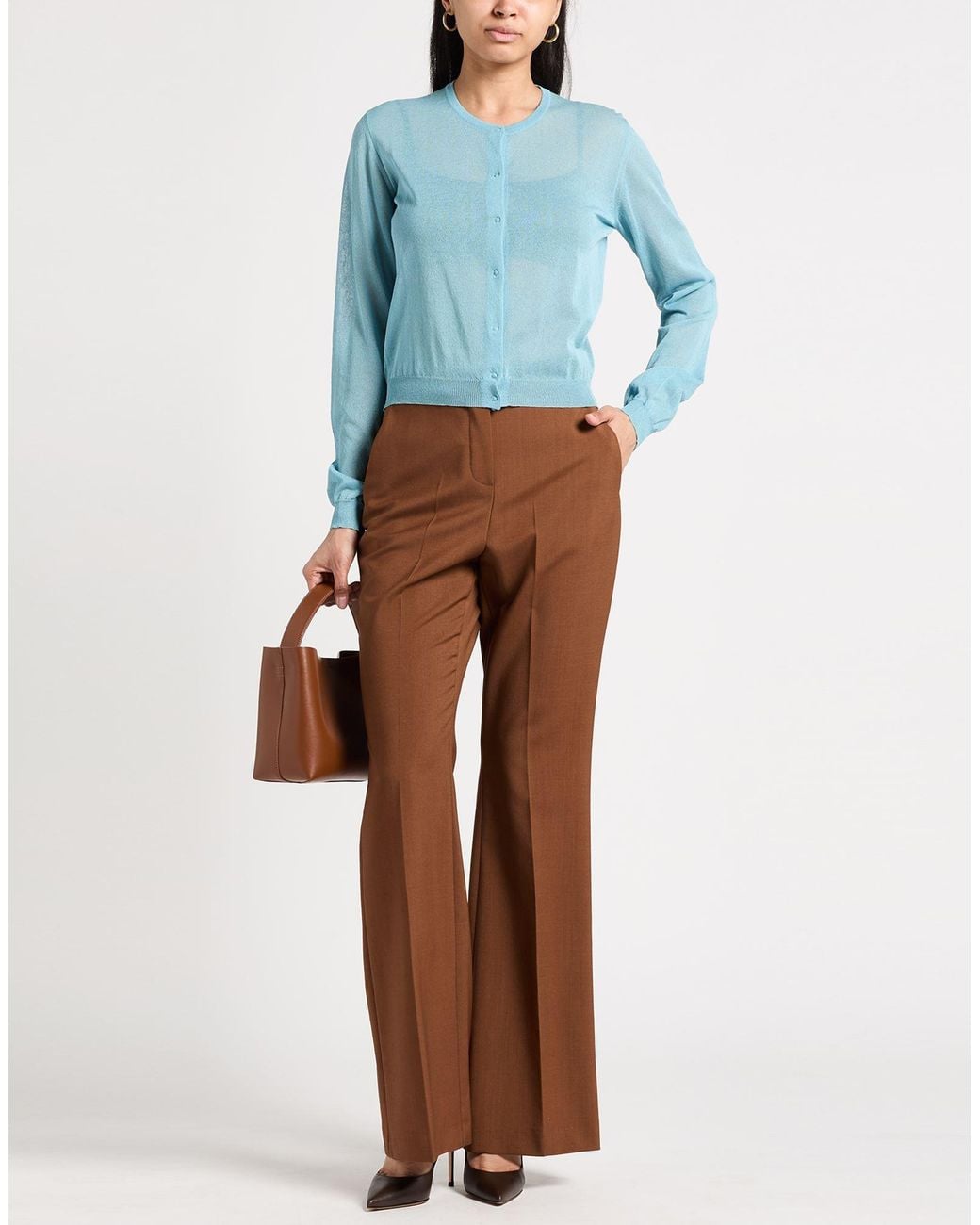 Fendi Brown Pants Wool, Mohair Wool