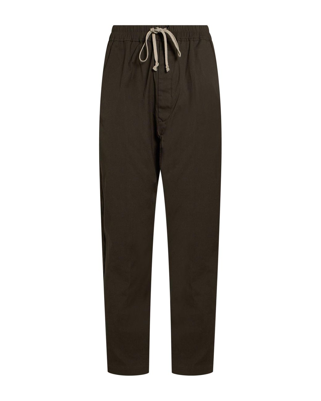 Rick Owens Green Dark Pants Cotton, Elastane for men