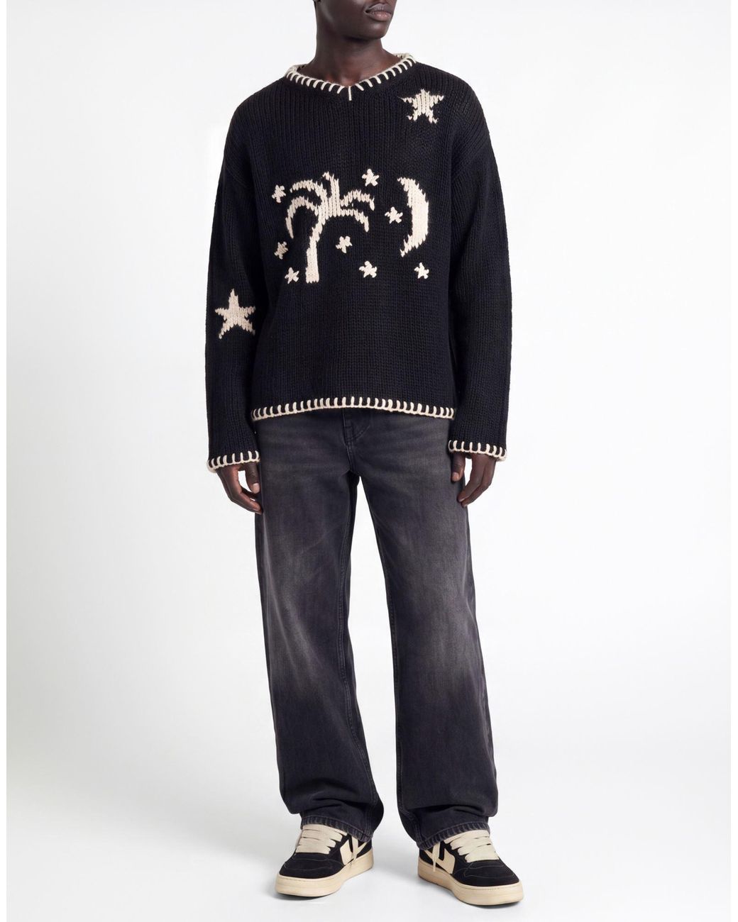 Palm Angels Black Sweater Acrylic, Alpaca Wool, Wool for men