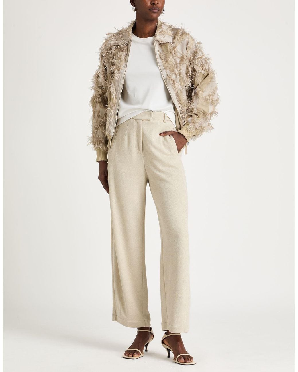 Brunello Cucinelli White Pants Viscose, Cotton, Polyester