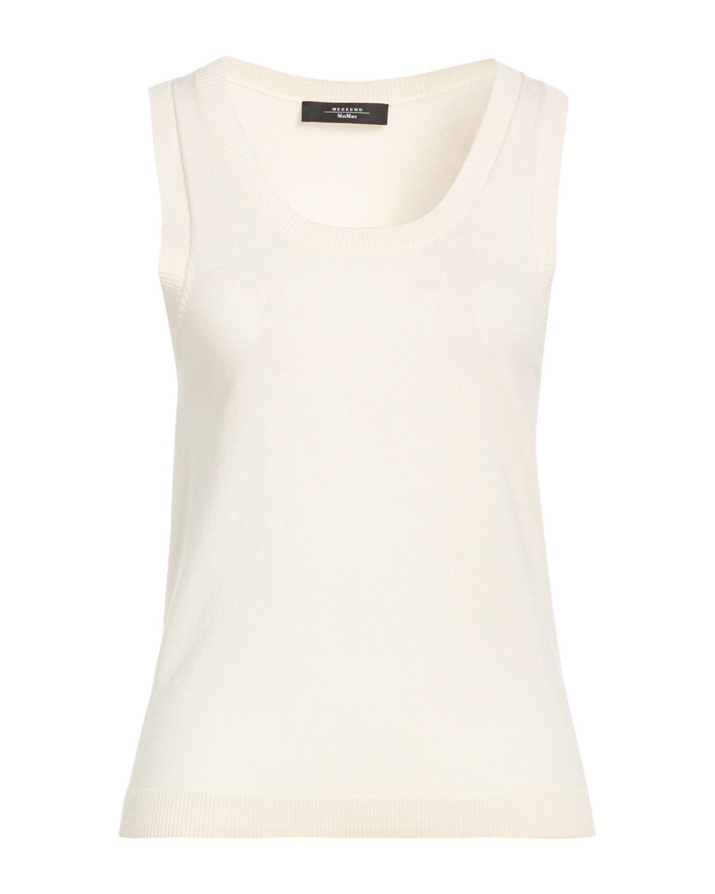Weekend by Maxmara Natural Cream Tank Top Viscose, Polyester
