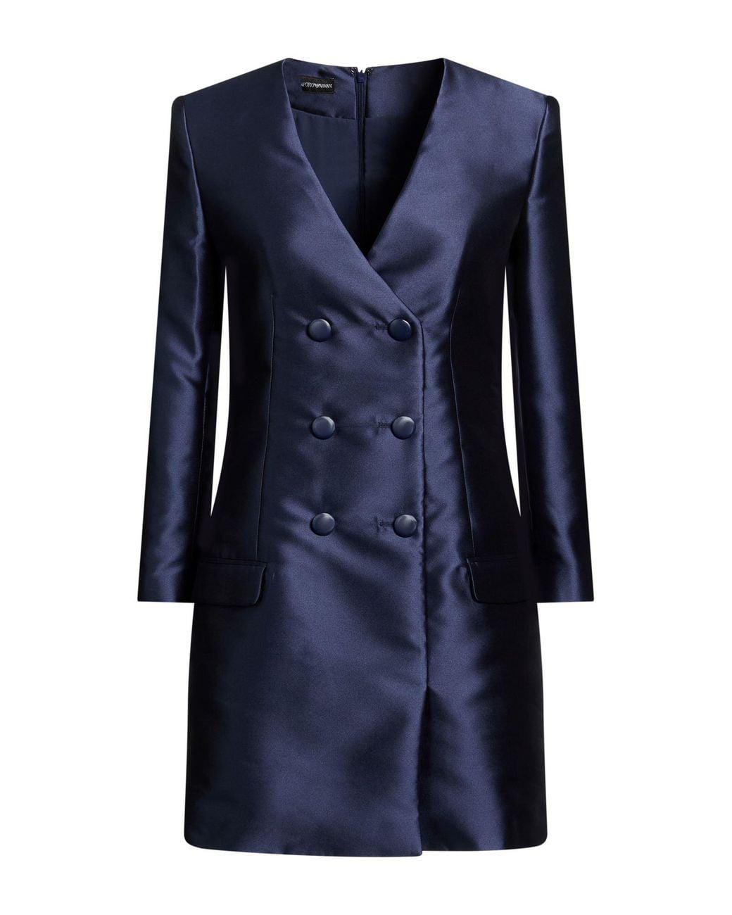 Emporio Armani Blue Mini Dress Polyester, Silk