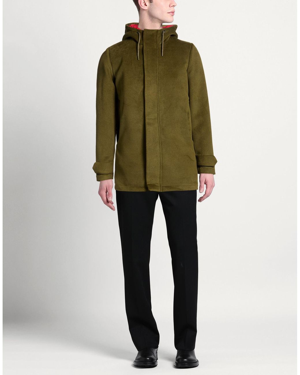 rihunik Green Coats for men