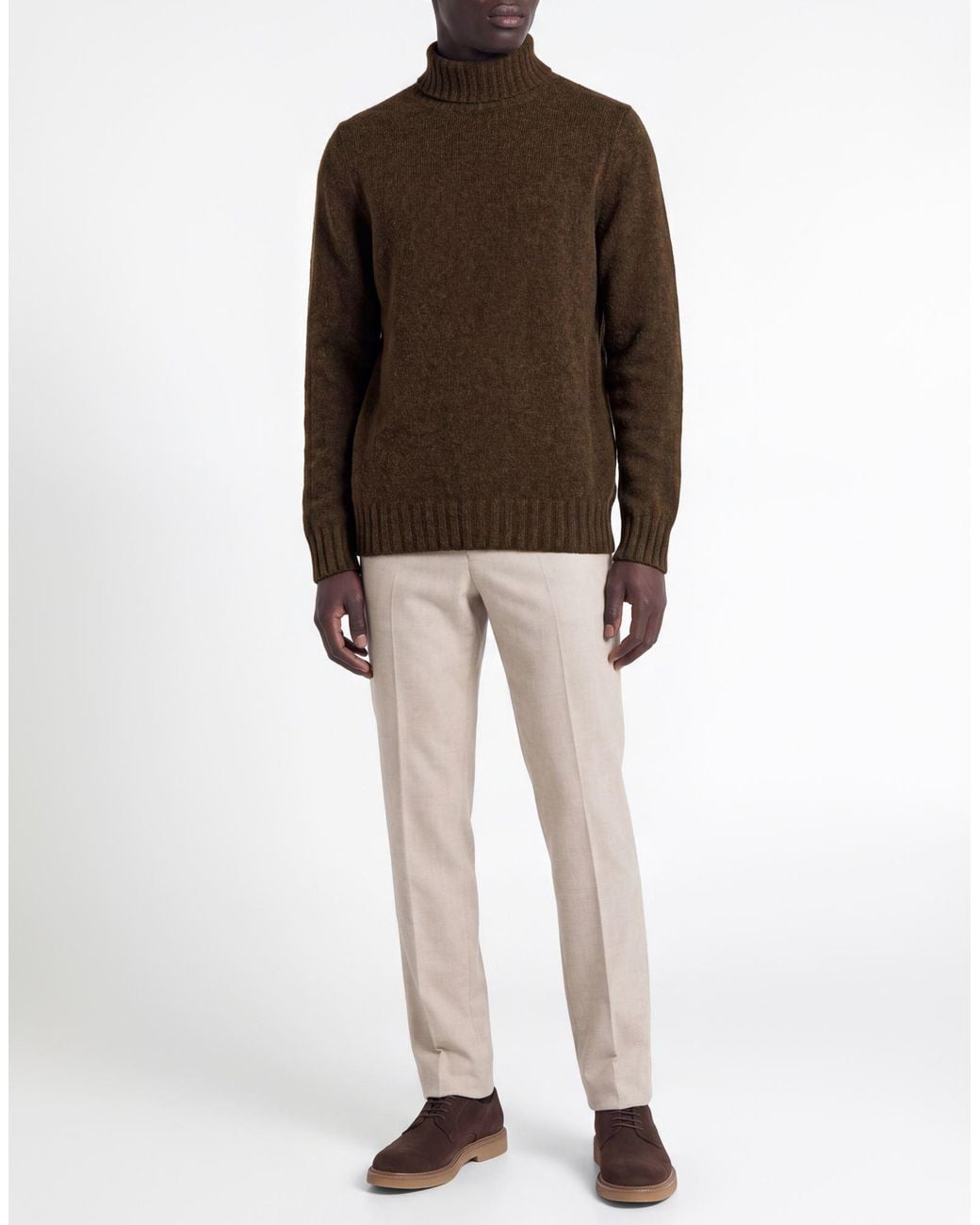 Gran Sasso Brown Turtleneck Virgin Wool, Polyamide for men