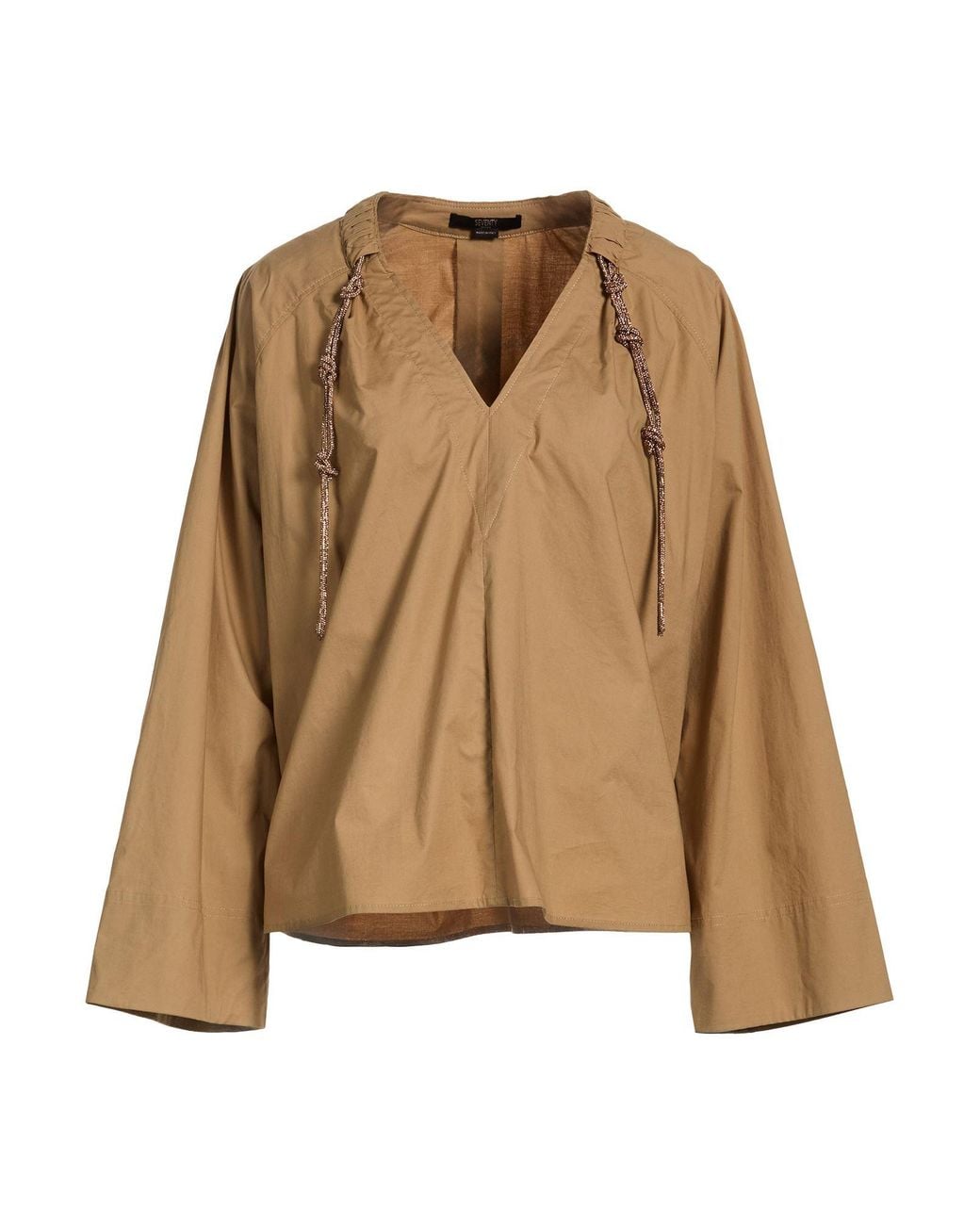 SEVENTY VENEZIA Natural Khaki Top Cotton, Elastane