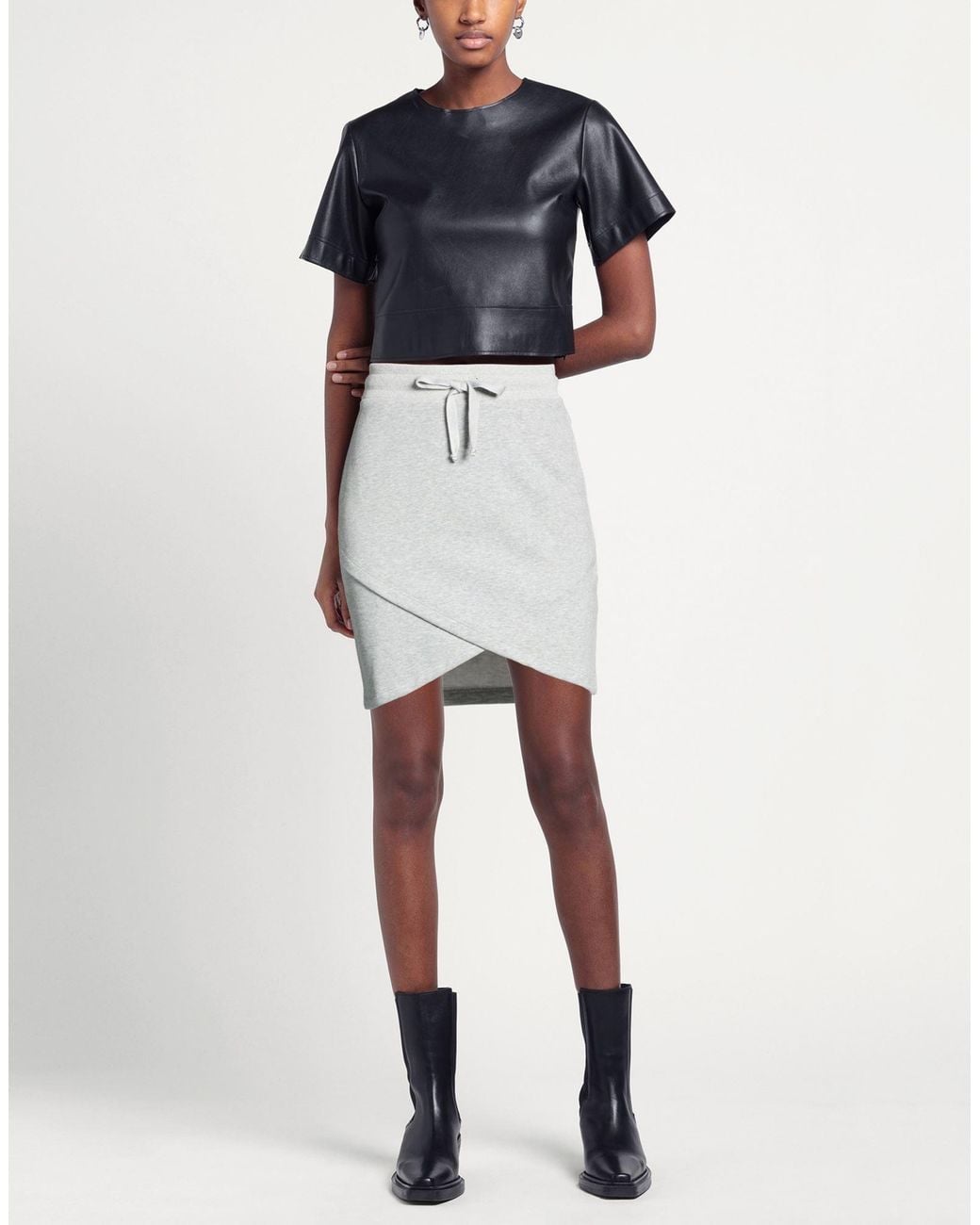 Cashmere Company White Light Mini Skirt Cotton