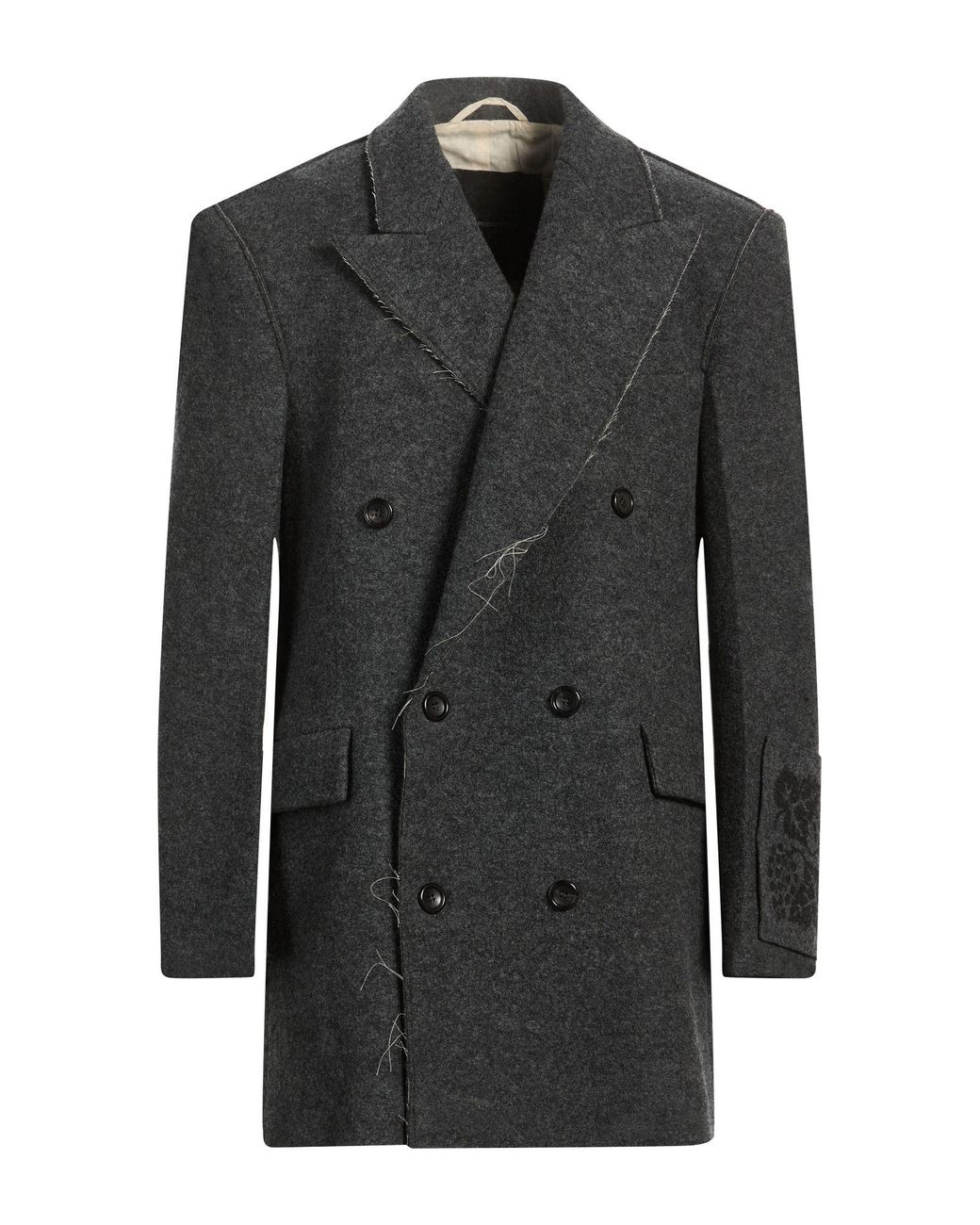 FEDERICO CINA Black Coat Wool for men