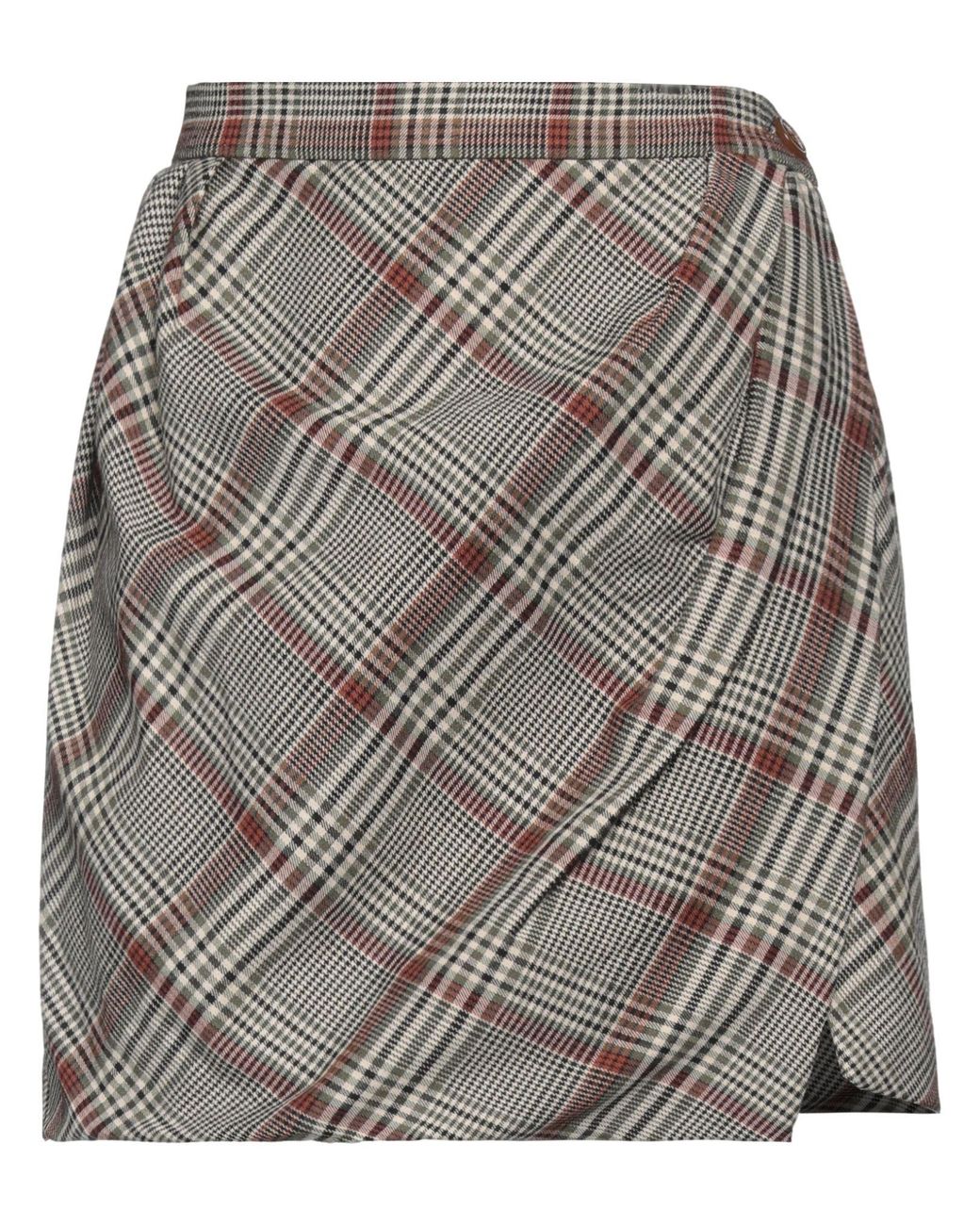 Vivienne Westwood Gray Mini Skirt Viscose, Virgin Wool, Elastane