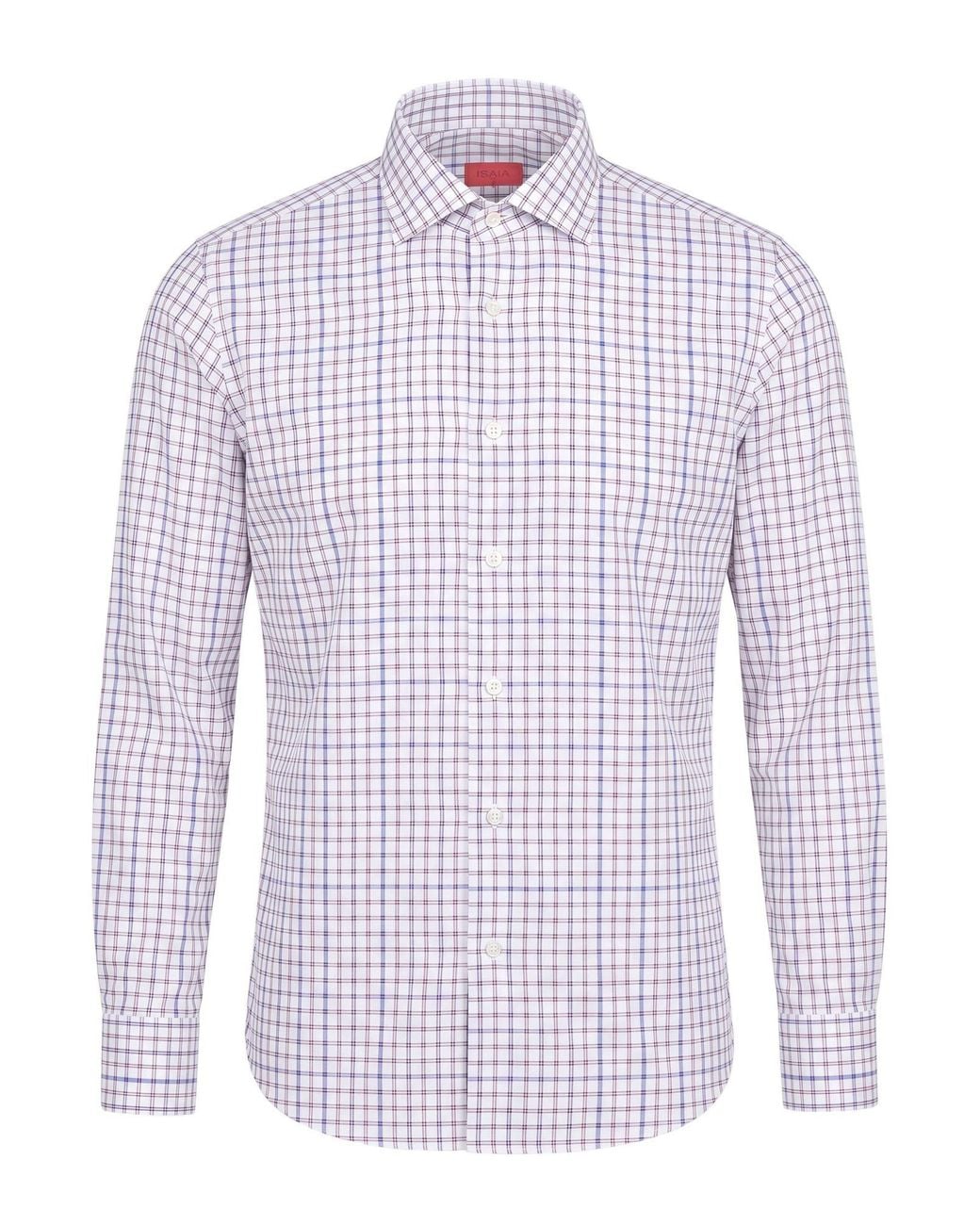 Isaia Blue Shirt Cotton for men