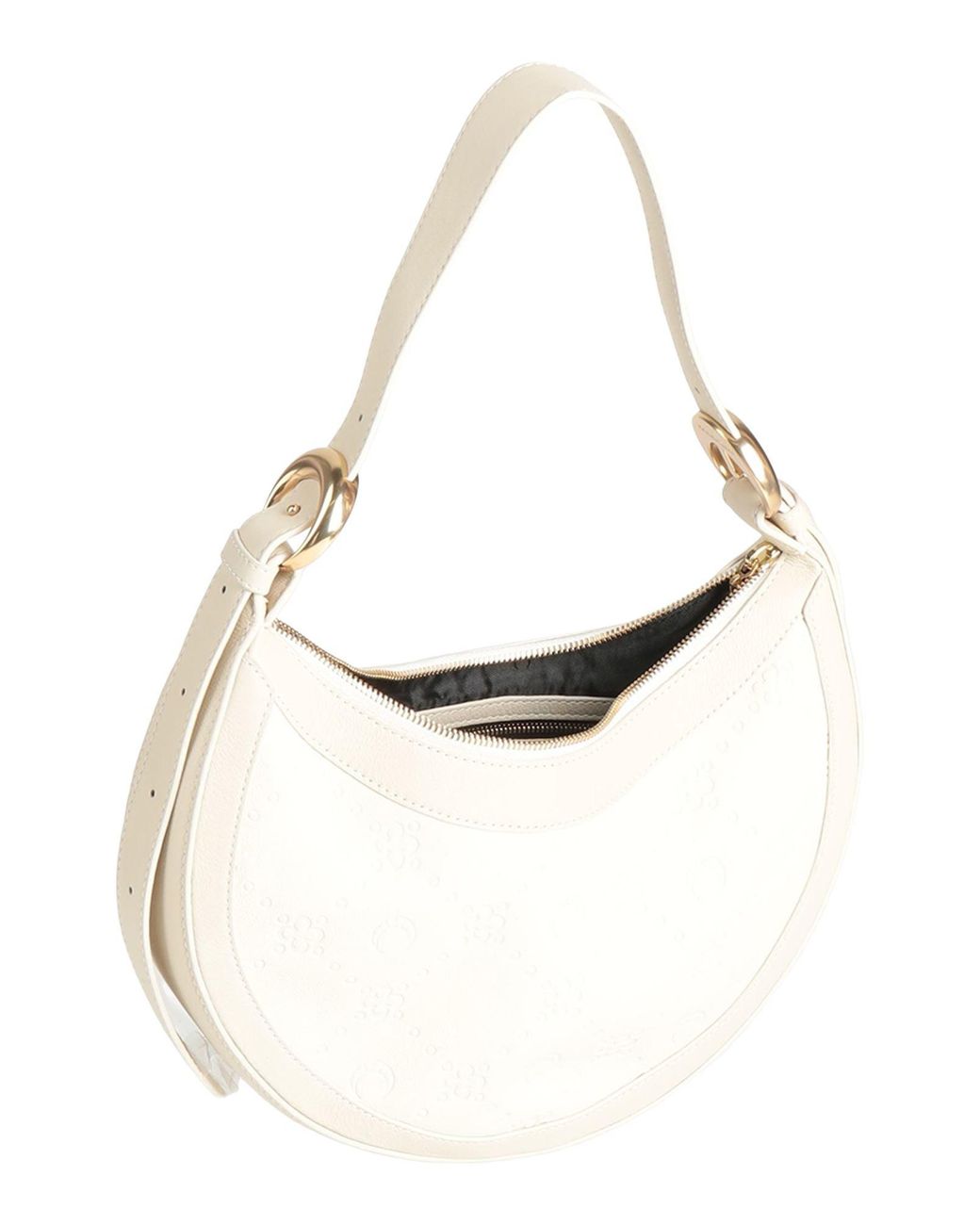 MARINE SERRE Natural Ivory Shoulder Bag Soft Leather
