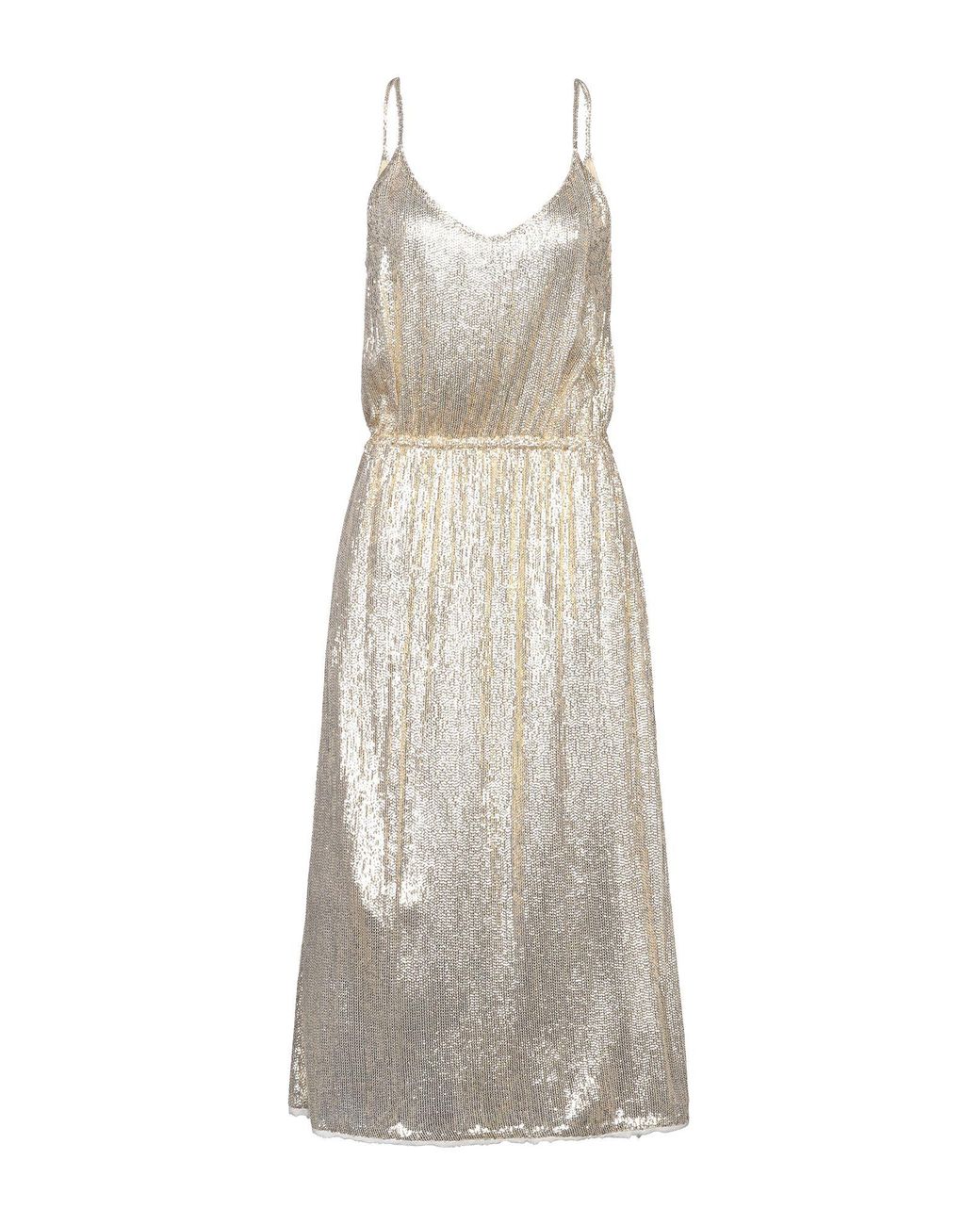 Mes Demoiselles Synthetic 3/4 Length Dress in Gold (Metallic) - Lyst
