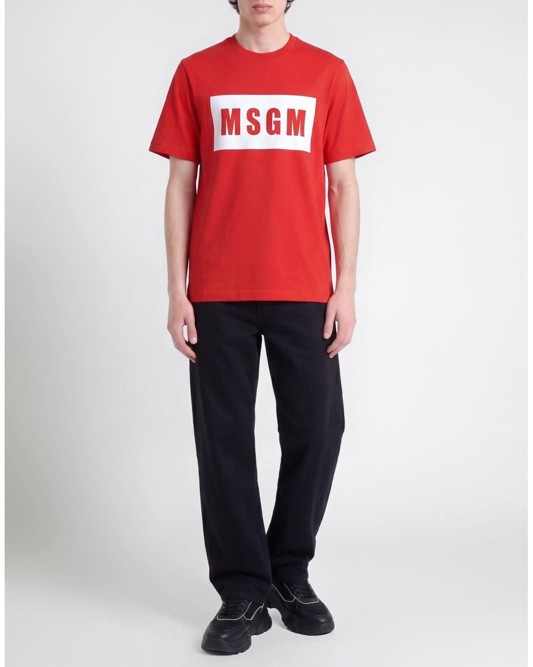 MSGM Red T-Shirt Cotton for men