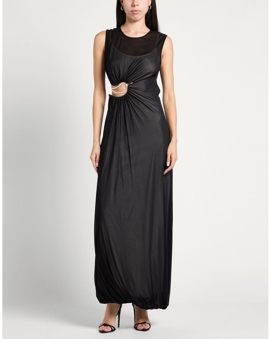 Christopher Esber Black Maxi Dress Rayon, Polyester