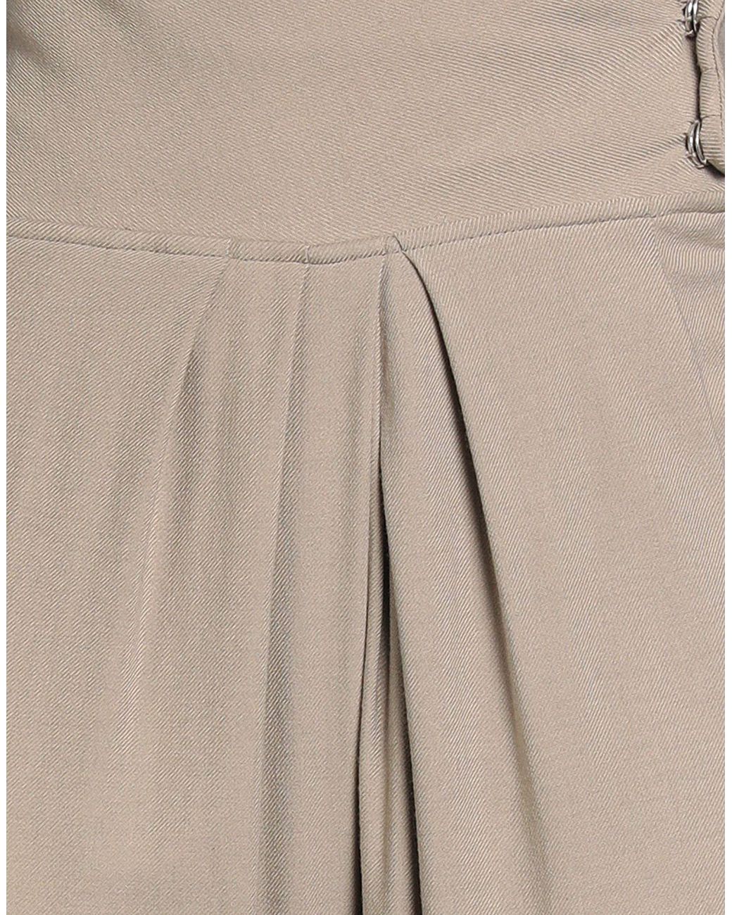 Grifoni Natural Khaki Pants Viscose, Wool, Elastane