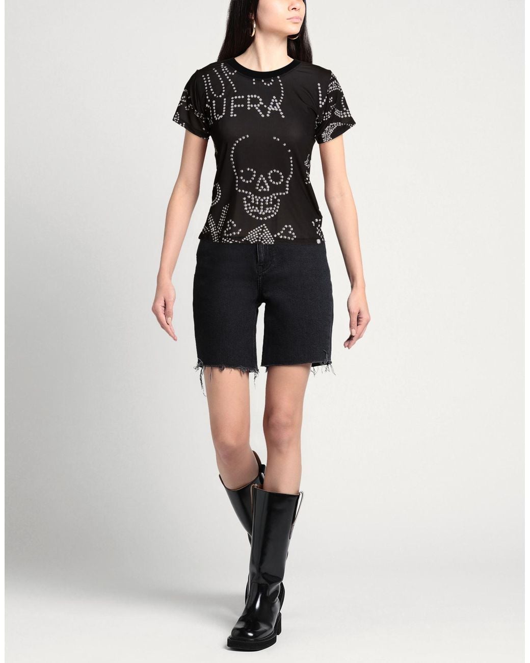 VAQUERA Black T-Shirt Recycled Polyester, Elastane