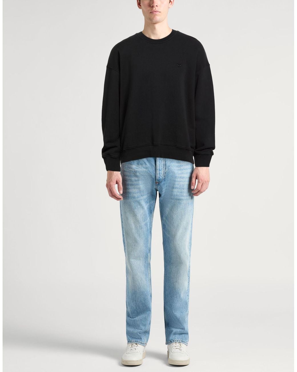 Emporio Armani Black Sweatshirt Cotton for men