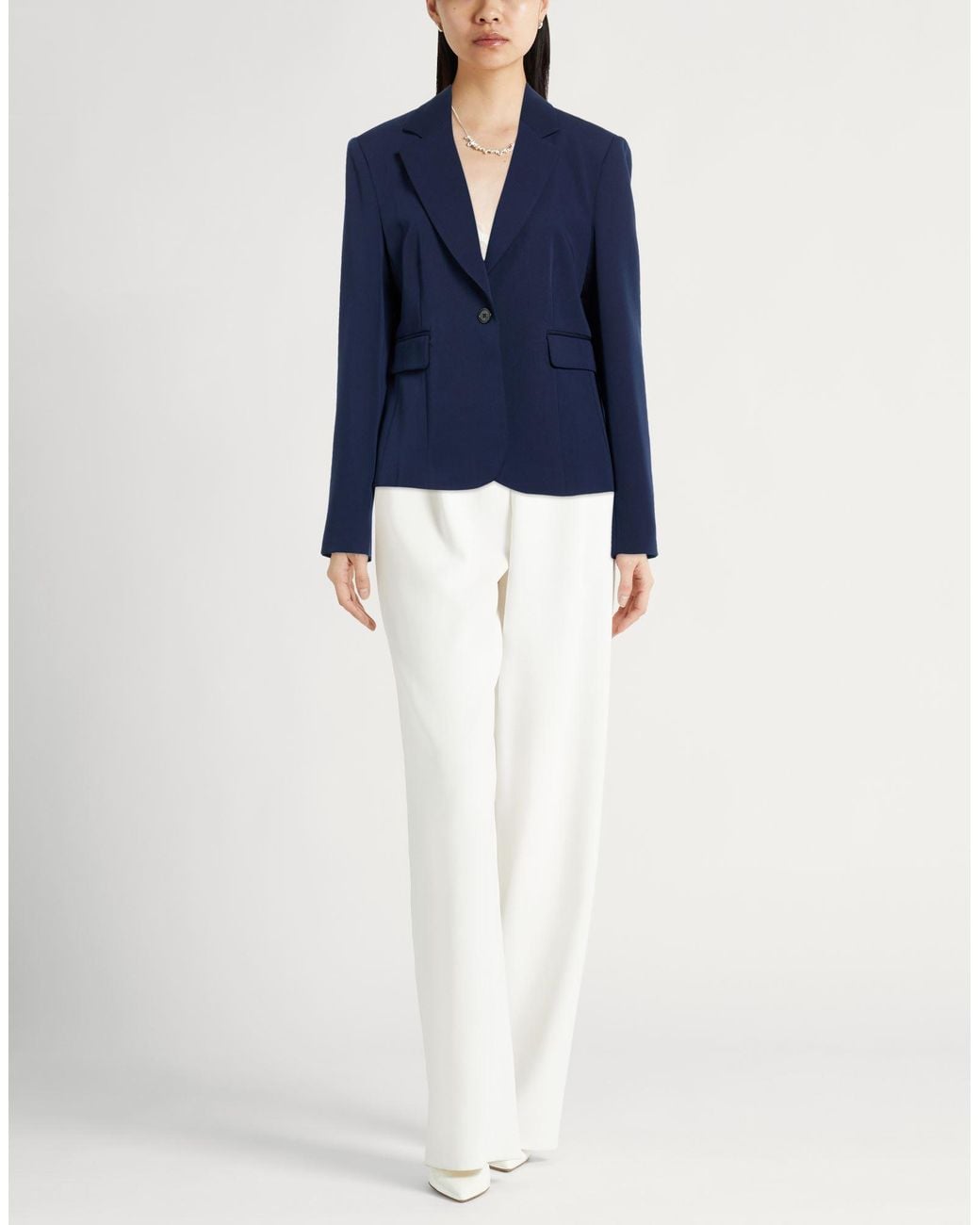 Liu Jo Blue Blazer Polyester, Viscose, Elastane