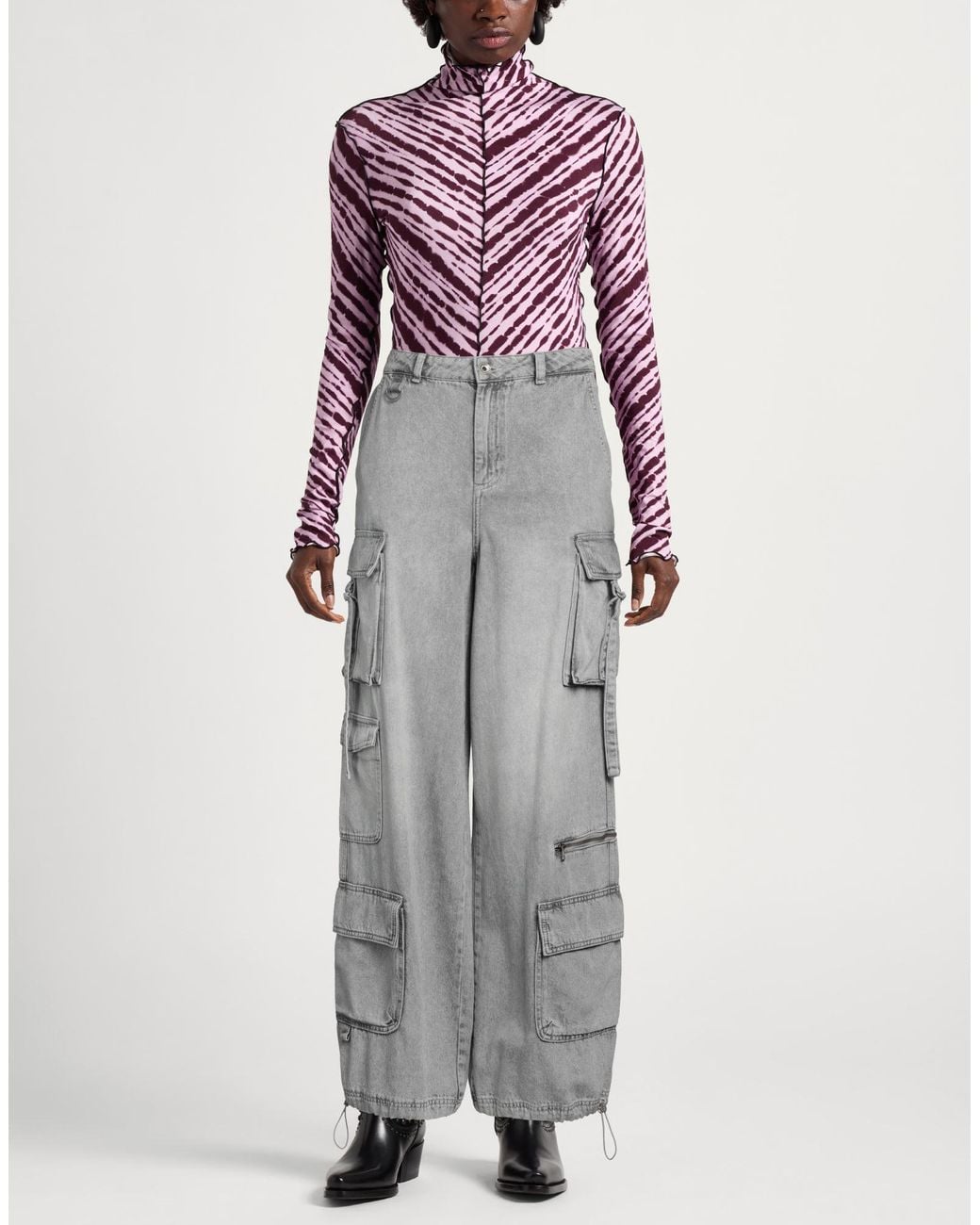 Patrizia Pepe Gray Jeans Cotton